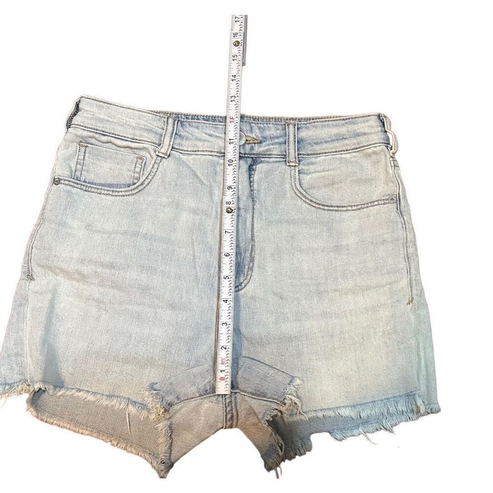 Anthropologie Pilcro Jean Shorts Ultra High Rise Light Wash Denim Raw Cut Off Sz - Picture 7 of 9